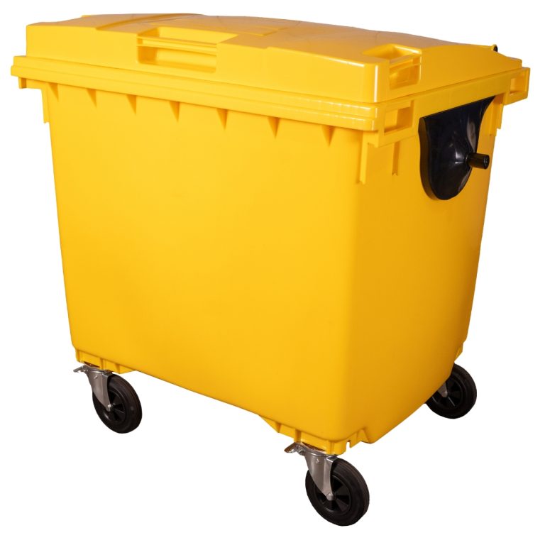 container de lixo 1100 litros power bear amarelo WB